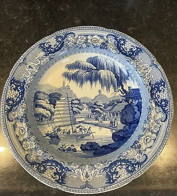 Buy Antique Pottery Pearlware Blue Transfer Davenport Gehol Pattern Plate 1825 • 9.99£