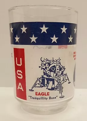 Buy Vintage USA Apollo 11 Eagle Moon Landing Commemorative Drinking Glass • 5.63£