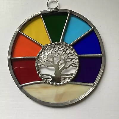 Buy Hand Made Stained Glass Rainbow Tree Suncatcher • 20£
