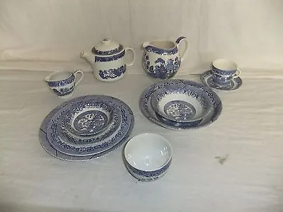 Buy C4 Pottery Barratts Of Staffordshire - Willow - Blue Vintage Tableware - 1B5A • 6.99£