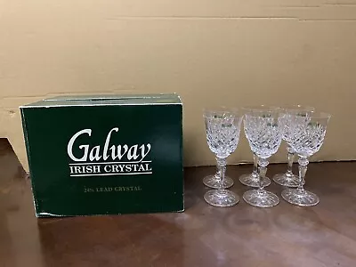 Buy Galway Irish Crystal Old Clare White Wine Glasses W/Box • 160.90£