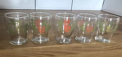 Buy Set Of 5 Art Deco Shot Glasses Vintage 1930s With Floral Print Drinks Trolly • 9.99£