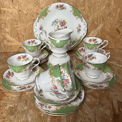 Buy Vintage Paragon Rockingham Green 21 Piece Tea Set Cups Saucers Plates Jug Sugar • 99£