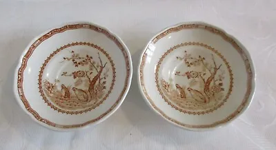 Buy 2 Vintage Furnivals Brown & White Quail Replacement Saucers 14cm • 9.99£