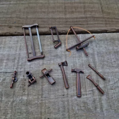Buy 10x Dolls House Miniature 1:12 Scale Vintage Farm Carpenter Tools Set Kit Metal • 6.59£