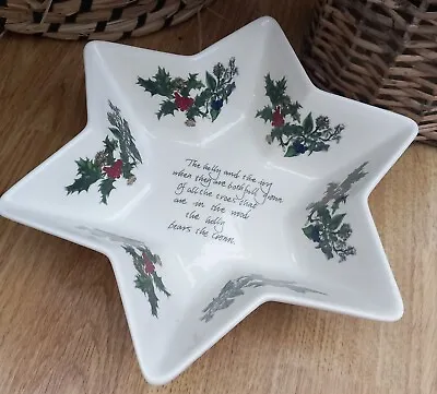 Buy Portmeirion Holly & Ivy Star Shaped Nibbles Sweets Dish Cottagecore *VGC* • 17.99£
