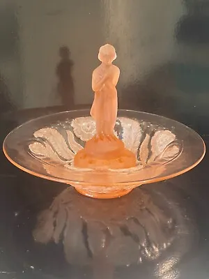 Buy Art Deco Cambridge Glass Draped Lady Floatbowl Set • 69.99£