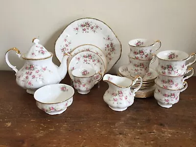 Buy Paragon 'Victoriana Rose' Tea Set For 6 - Trios, Tea Pot, Sugar Bowl, Jug, Plate • 100£