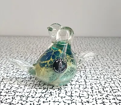 Buy Vintage Mtarfa Malta Art Glass Blue Love Birds Signed Labelled Paperweight • 20£
