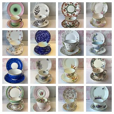 Buy Vintage China Tea Trio's  - Cup, Saucer & Plate  - Choice Of 50+ Stock Changing • 3.95£