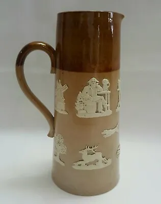 Buy Tall Antique Doulton Of Lambeth Salt Glazed Stoneware Ale Water Jug Or Pitcher. • 60£