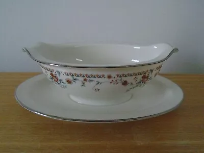 Buy Vintage Noritake Ivory China Gravy Boat With Attached Saucer - Adagio • 5£