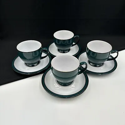 Buy Denby-Langley Greenwich (4) Cup & Saucer Sets England Stoneware Stunning Color • 36.93£