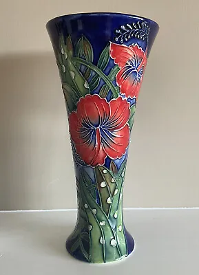 Buy Old Tupton Ware 20 Cm.  (8 Inch ) Hand Painted Hibiscus  Design Vase • 19£