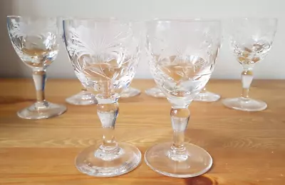 Buy Set Of 8 Royal Brierley 'Honeysuckle' Wine Glasses.  13.5 Cm Tall. Signed. • 25£