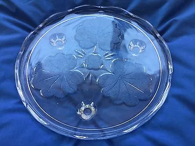 Buy Vintage Heavy 3-Footed Pressed Glass Sandwich Cake Plate Etched Leaves 9  Dia • 15.74£