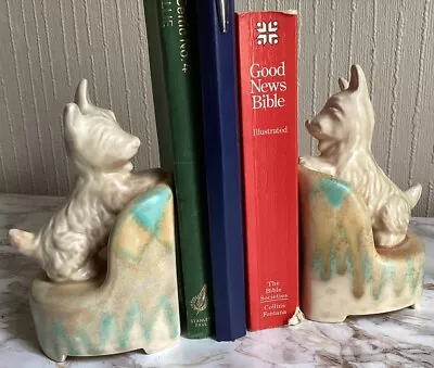 Buy Pair Of Beswick Ware England Pottery Scottie Dog Bookends #87 Art Deco Statues • 44.99£