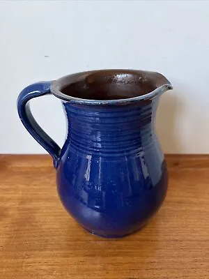 Buy Vintage Studio Pottery Blue Glaze Jug / Pitcher • 4.50£