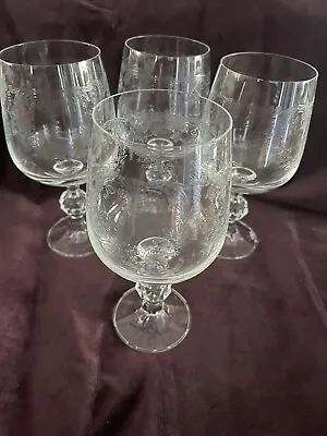 Buy Bohemia Crystal Stem Wine Glasses Czechoslovakia Cascade Etched (Set Of 6) • 85.04£