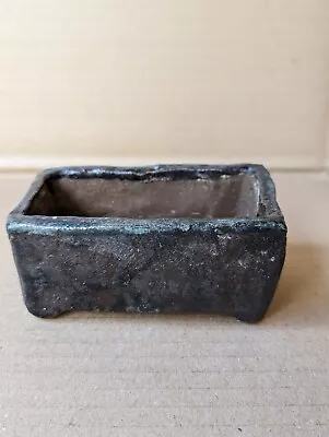 Buy Handmade Stoneware Ceramic Rectangular Bonsai Pot, With A Glaze • 10£