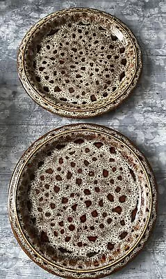Buy Fosters Studio Pottery Honeycomb Dinner Plates. Set Of 2.25cm Diameter. Vintage • 24£