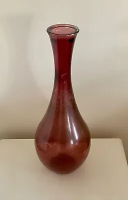 Buy Tall Vintage Glass Heavy Vase.18ins ~~~ • 9.99£