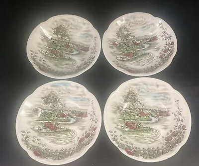 Buy Johnson Brothers China 4 Dessert Bowls “The Road Home” Made In England EUC • 16.59£