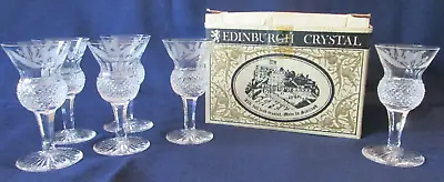 Buy SET 6 LIQUEUER STEMS Vintage EDINBURGH Lead Crystal Scotland THISTLE Pattern EXC • 265.22£