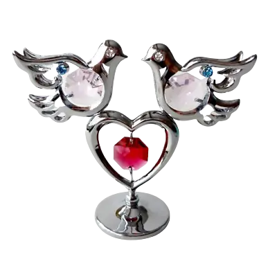 Buy Crystocraft Doves & Heart Ornament Crystal With Bohemian Crystals Gift Boxed • 19.99£
