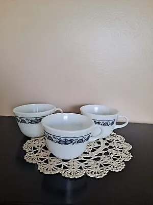Buy Lot Of 3 Pyrex Cups Old Town Blue Onion  Mugs Vintage Glassware Corning NY USA • 14.22£