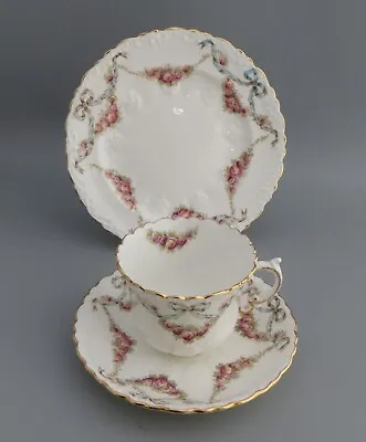 Buy Antique Aynsley Ribbon, Bows & Swags Embossed Tea Cup Trio 12394 (6 Avail) • 75£