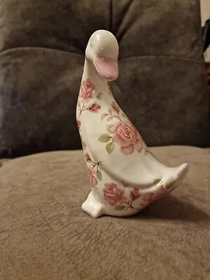 Buy Fenton China Company Goose Figurine White With Pink Roses. Great Condition.  • 10£