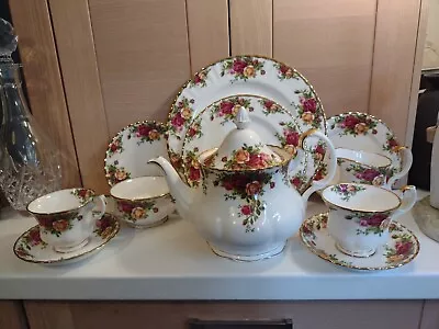 Buy Royal Albert Old Country Roses Teapot Plates, Cups, Saucers, Jug, Bowl 23 Pc Set • 199£
