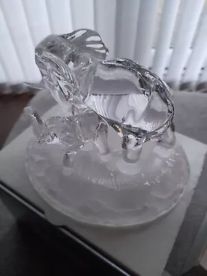 Buy Glass Elephant Family ~ Cristal D'Arques Figurine ~ Lead Crystal  ~ New In Box • 2.99£