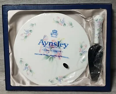 Buy Vintage AYNSLEY Little Sweetheart, Bone China, Cake Serving Plate & Cake Spoon • 29.99£