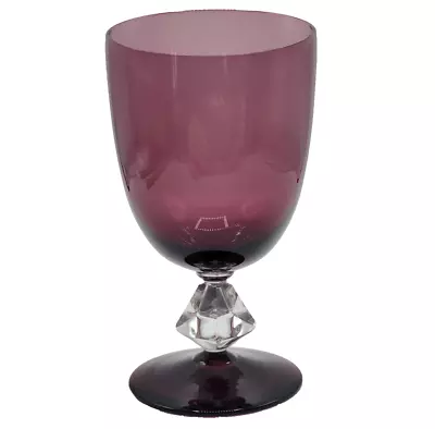 Buy Vintage Footed Wine Glass Crystal Stem 5.5  Tall MCM Bryce Amethyst Purple • 13.21£
