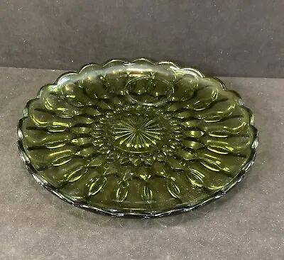 Buy Vintage Anchor Hocking Fairfield Green Glass 10”  Plate - Serving Platter • 12.26£