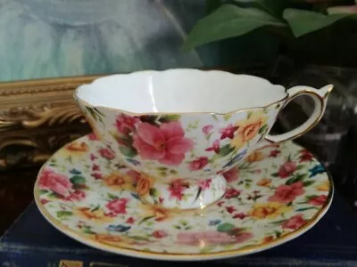 Buy Vintage Lord Nelson Ware China Chintz Duo - Pretty Floral Chintz Cup & Saucer • 15£