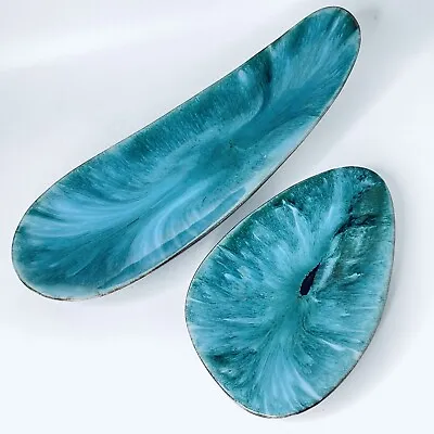 Buy CCC Canada Studio Pottery Glazed Ceramic Turquoise Trinket Dish Plates X 2 Pair • 39£
