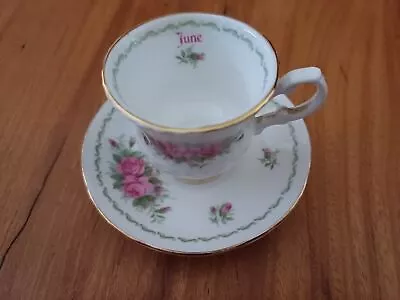 Buy Vintage Queen's China June Sweet Pea Tea Porcelain Cup & Saucer • 14.36£