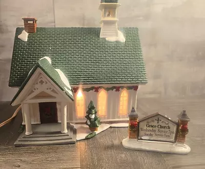 Buy Celebrate Heartland Valley Porcelain Lighted House Church Christmas Village • 23.62£