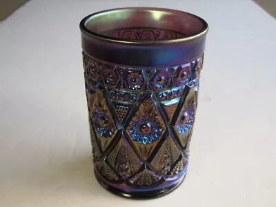 Buy Antique Purple Imperial Carnival Glass Diamond Lace Tumbler Choice Piece • 42.44£
