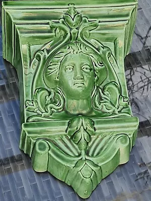 Buy Antique Albion Ceramics Large Green Glazed Art Nouveau Majolica Wall Pocket 11  • 39.99£