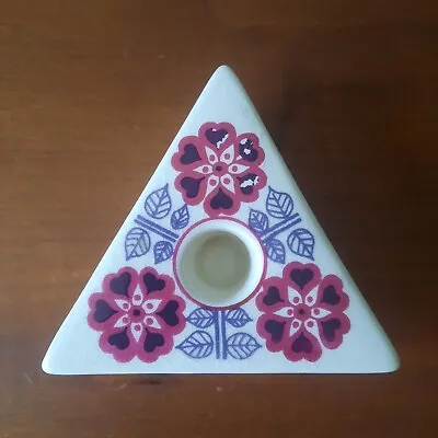 Buy A VINTAGE RETRO MCM JERSEY POTTERY PINK /PURPLE TRIANGLE CANDLE HOLDER 60S / 70s • 5£