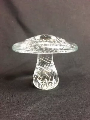 Buy Crystal Rainbow Viking Art Glass Mushroom Paperweight Controlled Bubble Mint • 38.13£