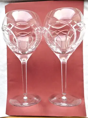 Buy PAIR  Waterford Crystal Wine Glasses 9 Inch HUGE  1/2 Pint Bowl  C.600 Gram Each • 75£