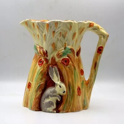 Buy BURLEIGH WARE  1930s Art Deco Pottery Small WHEATSHEAF RABBIT JUG • 35£