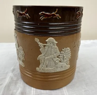 Buy Doulton Lambeth Salt-glazed Stoneware Relief-figured Hunting Ware Tobacco Jar 4  • 40£
