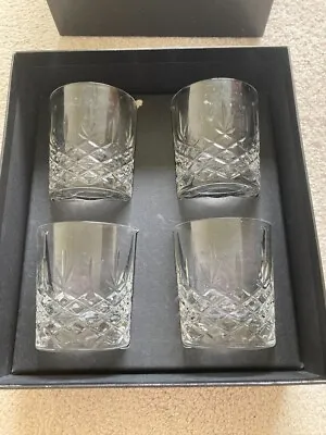 Buy Royal Doulton Georgian Cut Glass Set Of 4 Whisky Tumbler/Old Fashion Glasses • 30£