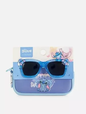 Buy Disney Primark Lilo And Stitch Glitter Sunglasses S/M Blue Pouch Glasses Kids! • 8.79£